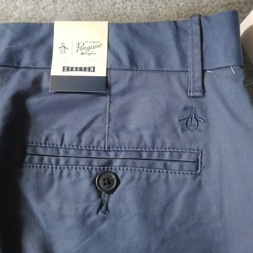 New Original Penguin Mens Stretch Blue Pants 31x32